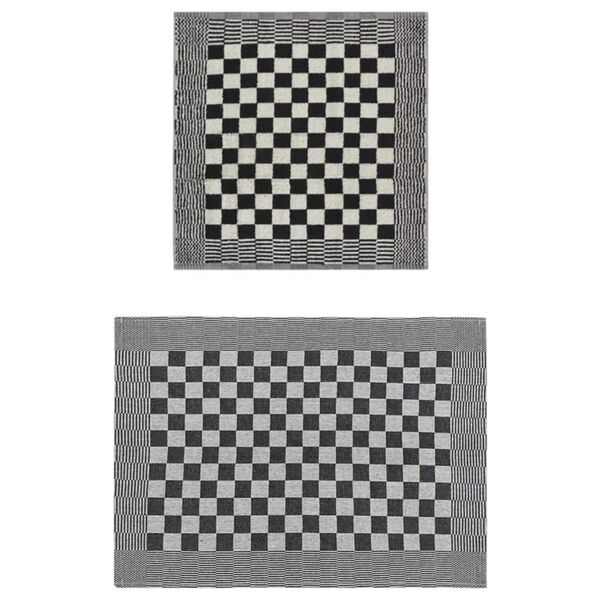 vidaXL Ensemble de serviettes 10 pcs noir et blanc coton