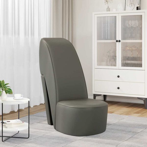vidaXL Chaise en forme de chaussure &agrave; talon haut Gris Similicuir
