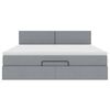 vidaXL Lit ottoman avec matelas gris clair 160x200 cm tissu