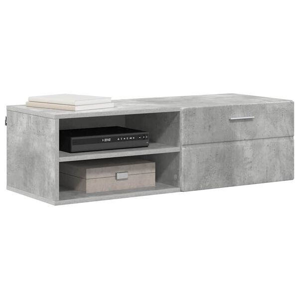 vidaXL Cabinet en Bois Gris b&eacute;ton 100,5 x 39 x 30 cm Bois d'ing&eacute;nierie