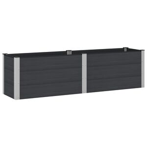 vidaXL Jardini&egrave;re sur&eacute;lev&eacute;e Noir 200 x 50 x 54 cm alu.