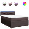 vidaXL Sommier &agrave; lattes de lit avec matelas Marron fonc&eacute; 160x200 cm