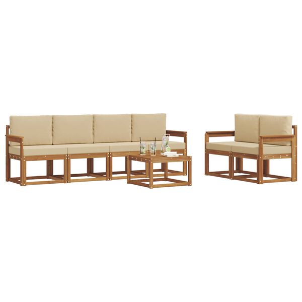 vidaXL Ensemble de canap&eacute;s d'ext&eacute;rieur 7 pcs Naturel et Beige