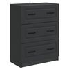 vidaXL Armoire &agrave; tiroirs Noir 66 x 34,5 x 87 cm Bois d'ing&eacute;nierie
