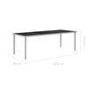 vidaXL Table de jardin Noir 220x90x74,5 cm Acier