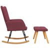 vidaXL Chaise à bascule avec tabouret Rouge bordeaux Tissu
