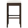 vidaXL Tabourets de bar jardin coussins lot de 4 marron résine tressée