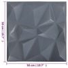 vidaXL Panneaux muraux 12 pcs Origami Gris 50 x 50 cm Mousse XPS