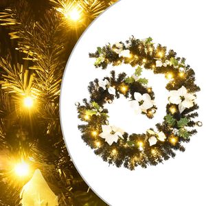 vidaXL Guirlande de No&euml;l avec lumi&egrave;res LED Noir 2,7 m PVC