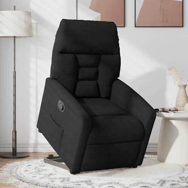 vidaXL Fauteuil inclinable noir tissu microfibre
