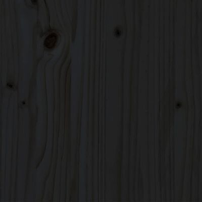 vidaXL Cadre de lit Noir Bois de pin massif 200x200 cm