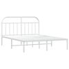 vidaXL Cadre de lit m&eacute;tal sans matelas et t&ecirc;te de lit blanc 183x213 cm