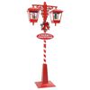 vidaXL Lampe de rue de No&euml;l avec 2 lanternes Rouge 40,5 x 80 x 188 cm
