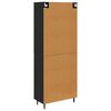 vidaXL Haut Armoire 2 pcs Ch&ecirc;ne noir Bois Agglom&eacute;r&eacute; et Verre