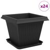 vidaXL Pots de plantes 24 pcs Noir 38 x 38 x 30 cm Plastique