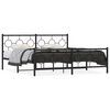 vidaXL Cadre de lit m&eacute;tal sans matelas avec pied de lit noir 183x213cm