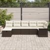 vidaXL Ensemble de canapé de jardin 7 pcs Marron Poly rotin