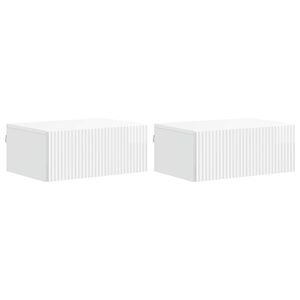 vidaXL Cabinet de chevet mural 2 pcs Blanc brillant 49 x 34,5 x 20 cm