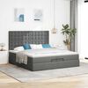VidaXL Cadre de lit ottoman avec matelas gris fonc&eacute; 200x200cm tissu