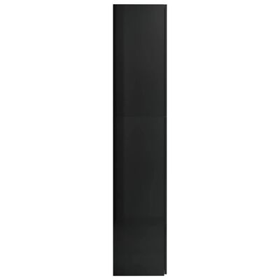 vidaXL Armoire de rangement Noir brillant 80x35,5x180 cm