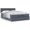 vidaXL Cadre de lit ottoman avec matelas gris fonc&eacute; 140x190 cm velours