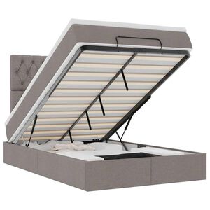 vidaXL Cadre de lit ottoman avec matelas taupe 120x200 cm tissu