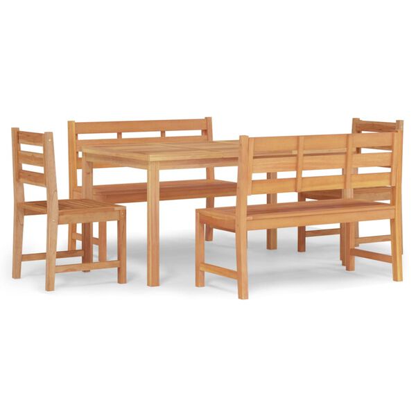 vidaXL Ensemble &agrave; manger de jardin 5pcs Bois de teck massif