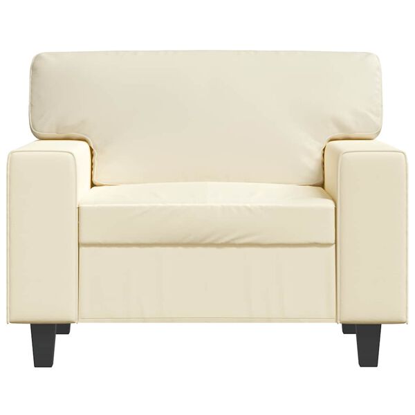 vidaXL Fauteuil Cr&egrave;me 60 cm Similicuir