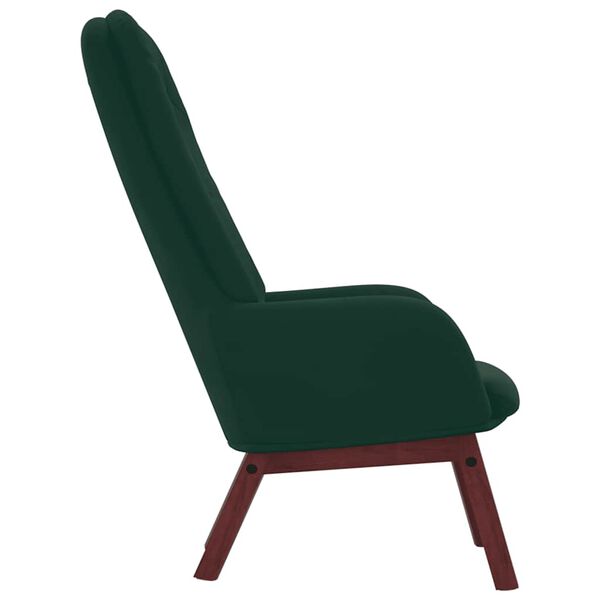 vidaXL Chaise de relaxation Vert foncé Velours