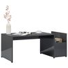 vidaXL Table basse Gris brillant 90x45x35 cm Bois d&rsquo;ing&eacute;nierie