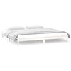 vidaXL Cadre de lit &agrave; LED sans matelas blanc 140x190 cm bois massif