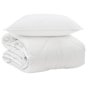 vidaXL Duvet toutes saisons avec oreiller 2 pcs Blanc Microfibre