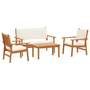 vidaXL Ensemble de canap&eacute; de jardin 4 pcs Marron 120 x 65,5 x 79 cm