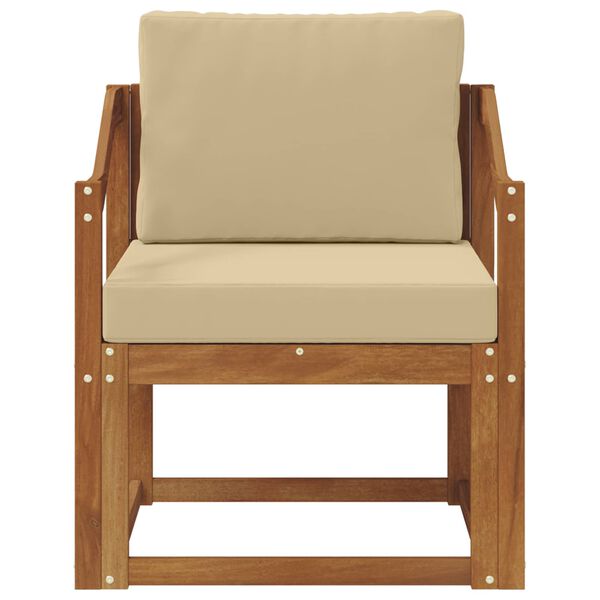 vidaXL Canap&eacute; d&rsquo;ext&eacute;rieur Bois d'acacia massif et polyester Naturel