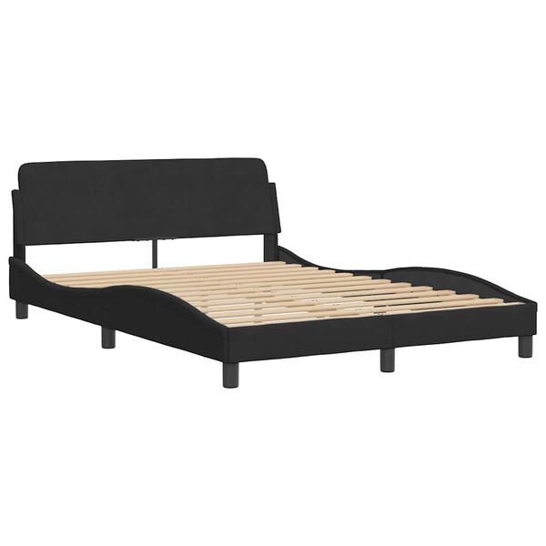 vidaXL Cadre de lit sans matelas Hanko noir 140x200 cm velours