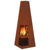 vidaXL Braise Marron 35 x 35 x 100 cm Acier Corten