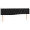 vidaXL Tête de lit à LED Noir 203x16x78/88 cm Velours