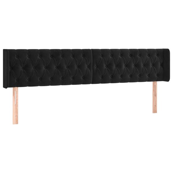 vidaXL Tête de lit à LED Noir 203x16x78/88 cm Velours