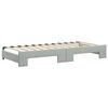 vidaXL Lit de jour avec gigogne et matelas gris clair 90x200cm velours