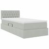 vidaXL Lit de Rangement avec matelas Gris clair 90 x 190 cm Velours