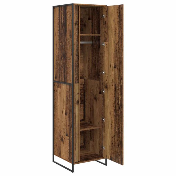 vidaXL Garde-robe 2 pcs Bois Ancien 50 x 50 x 200 cm Bois d'ing&eacute;nierie