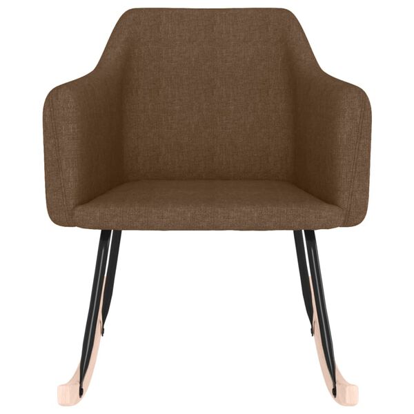 vidaXL Chaise &agrave; bascule Marron Tissu