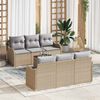vidaXL Ensemble de canap&eacute; de jardin 7 pcs Beige et Gris clair