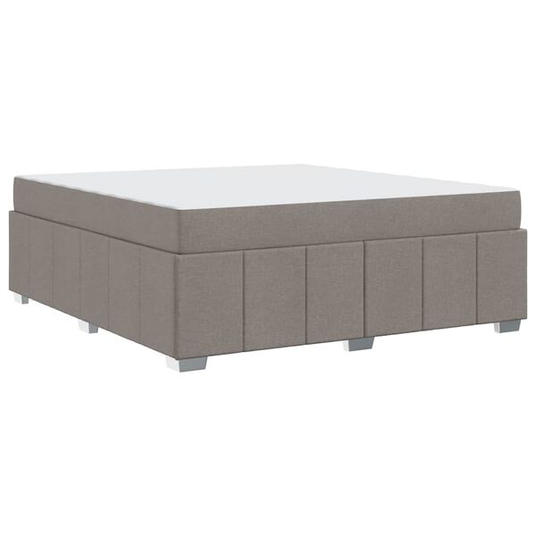 vidaXL Cadre de lit avec matelas Taupe 180 x 200 cm tissu