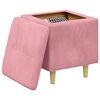 vidaXL Pouf de rangement avec coussin Rose 40 x 40 x 45 cm Velours