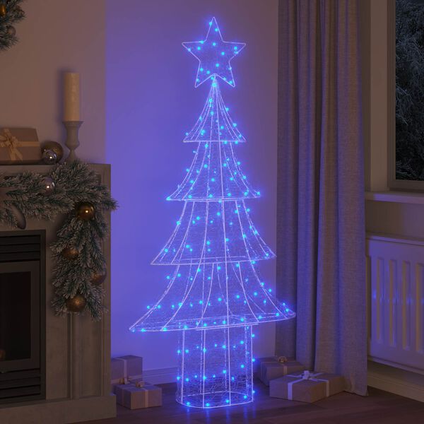 vidaXL Sapin de No&euml;l avec 240 LED Bleu 180 cm Acrylique