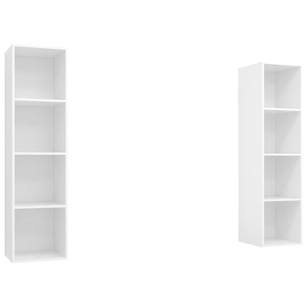 vidaXL Meubles TV muraux 2 pcs Blanc Bois d'ing&eacute;nierie