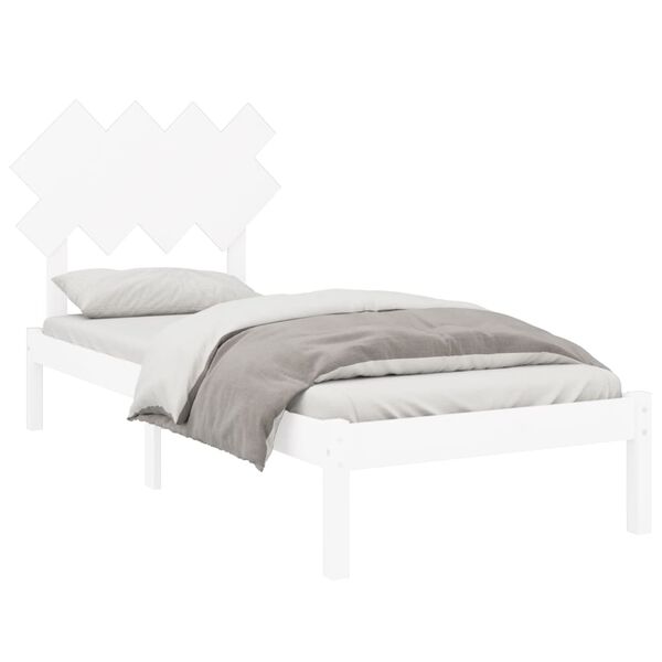 vidaXL Cadre de lit sans matelas blanc 90x200 cm bois massif