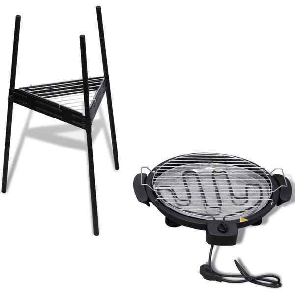 vidaXL Barbecue rond &eacute;lectrique de jardin