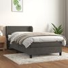 vidaXL Sommier &agrave; lattes de lit et matelas Gris fonc&eacute; 90x190 cm Velours